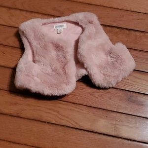 Pink fur vest